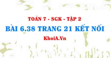 Bài 6.38 trang 21 Toán 7 Kết nối tri thức Tập 2